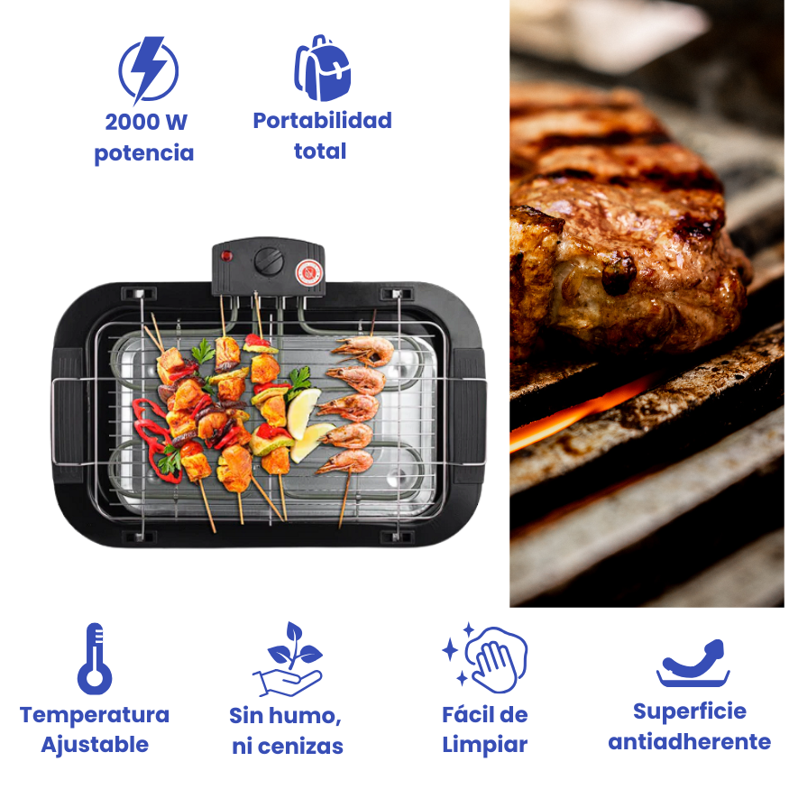 Parrilla Eléctrica sin Humo para Asados + Envio Gratis